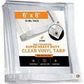 Xpose Safety 6 ft x 8 ft Heavy Duty 20 Mil Tarp, Clear, Vinyl CVT20-68-X